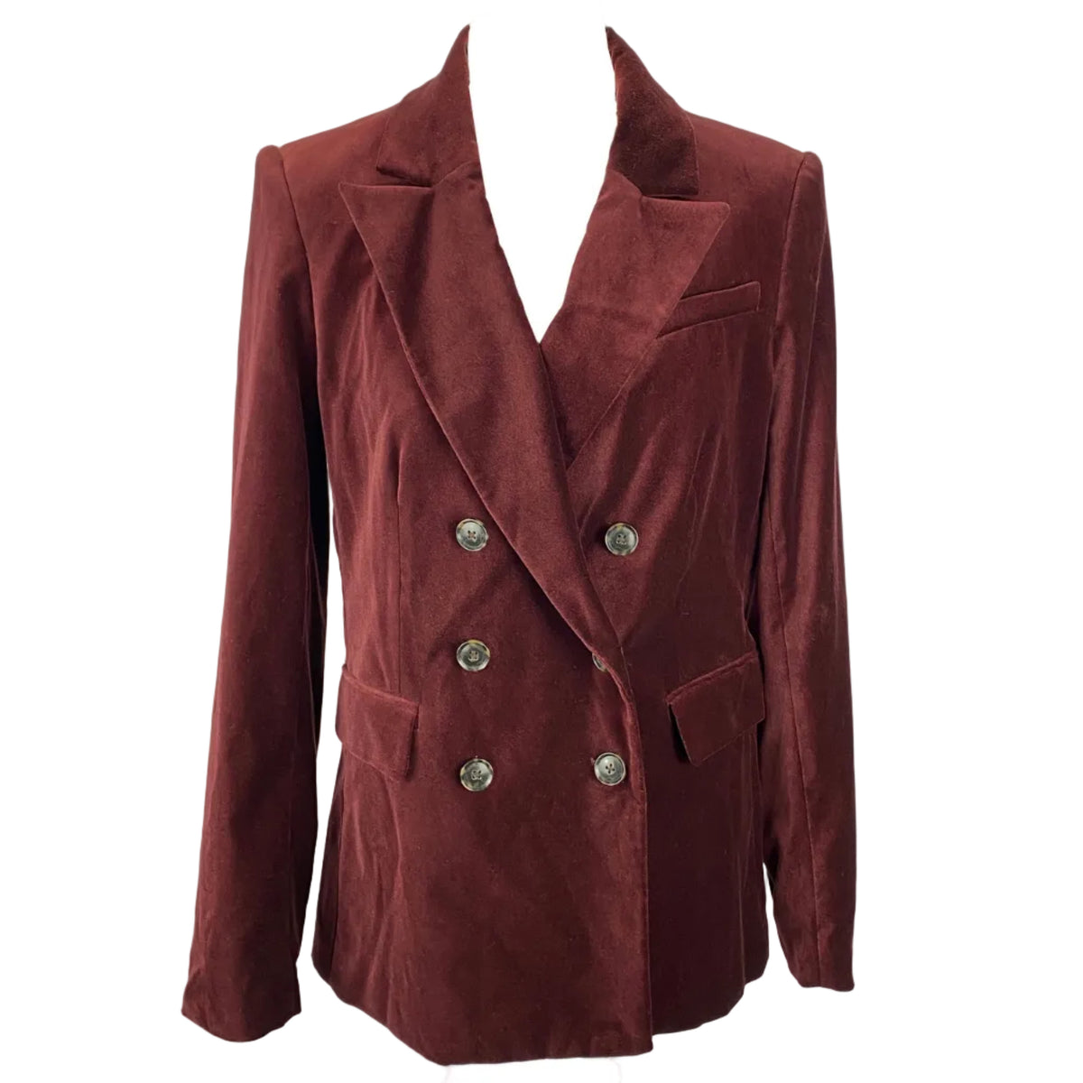 Paige New £435 Burgundy Cotton Velvet Blazer M