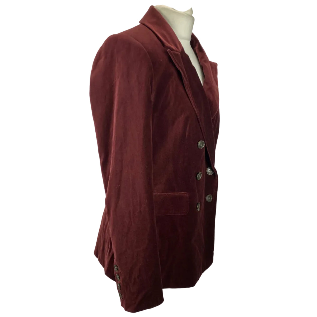 Paige New £435 Burgundy Cotton Velvet Blazer M
