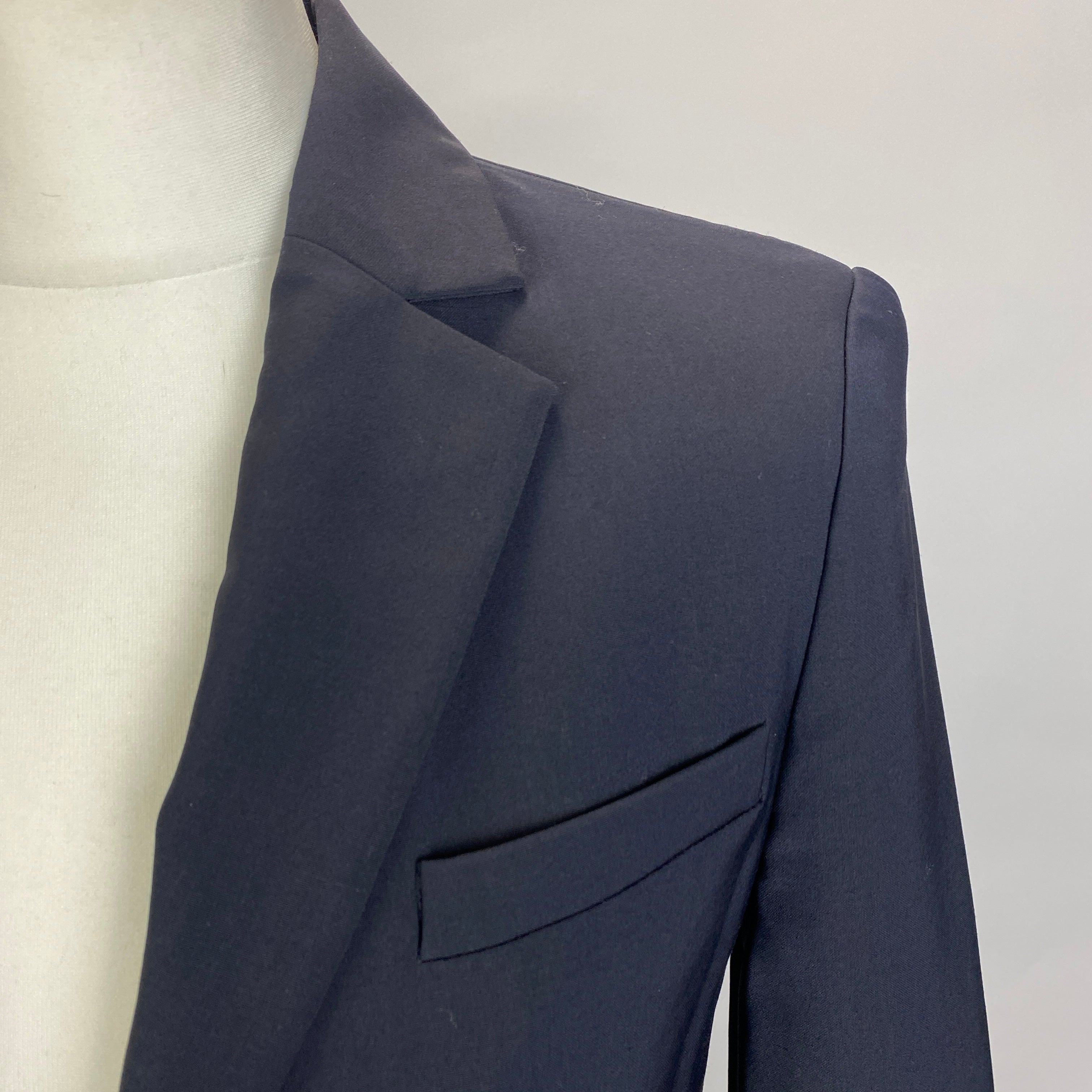 Tibi New $650 Navy Tropical Wool Cutout Sleeve Marlon Blazer XS