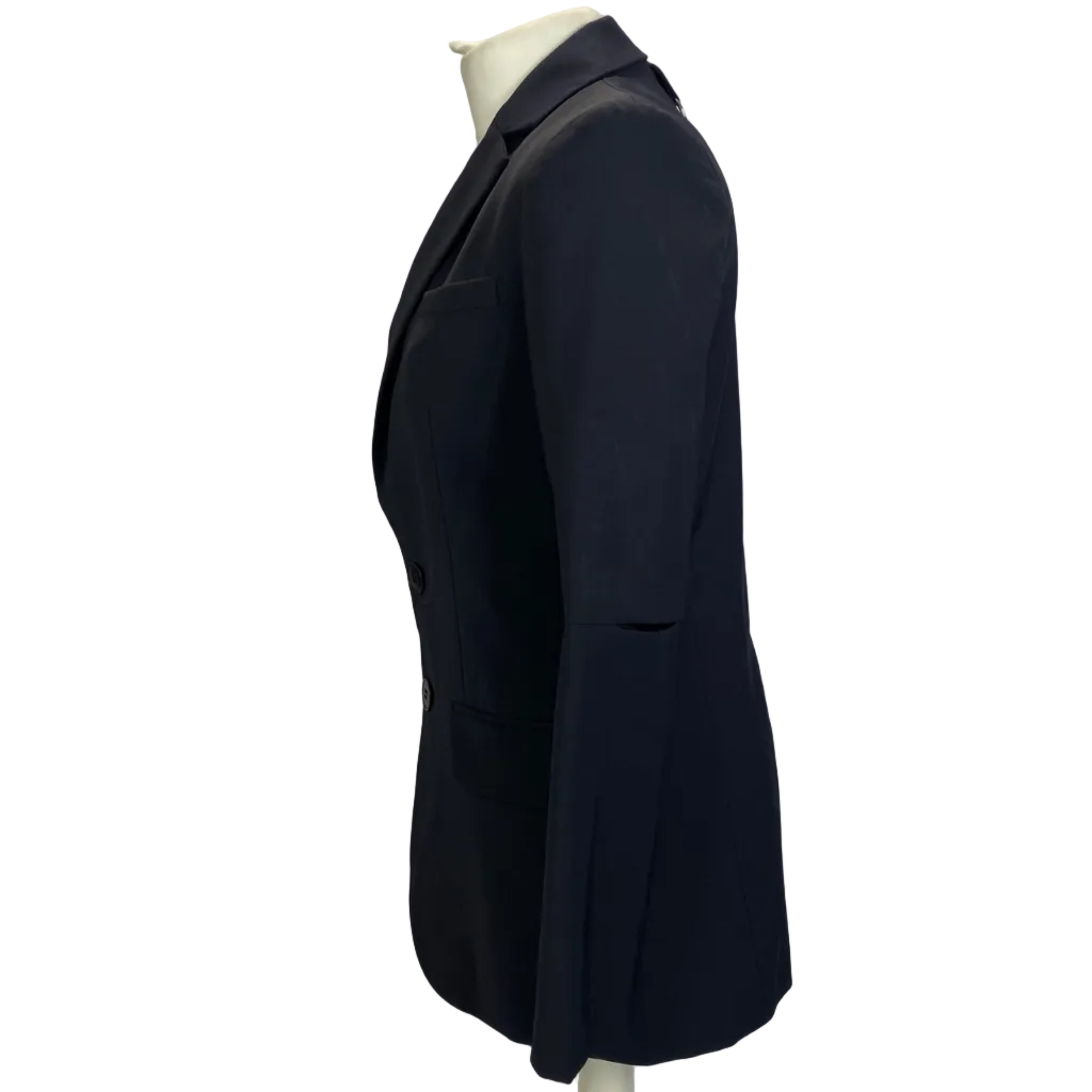 Tibi New $650 Navy Tropical Wool Cutout Sleeve Marlon Blazer XS