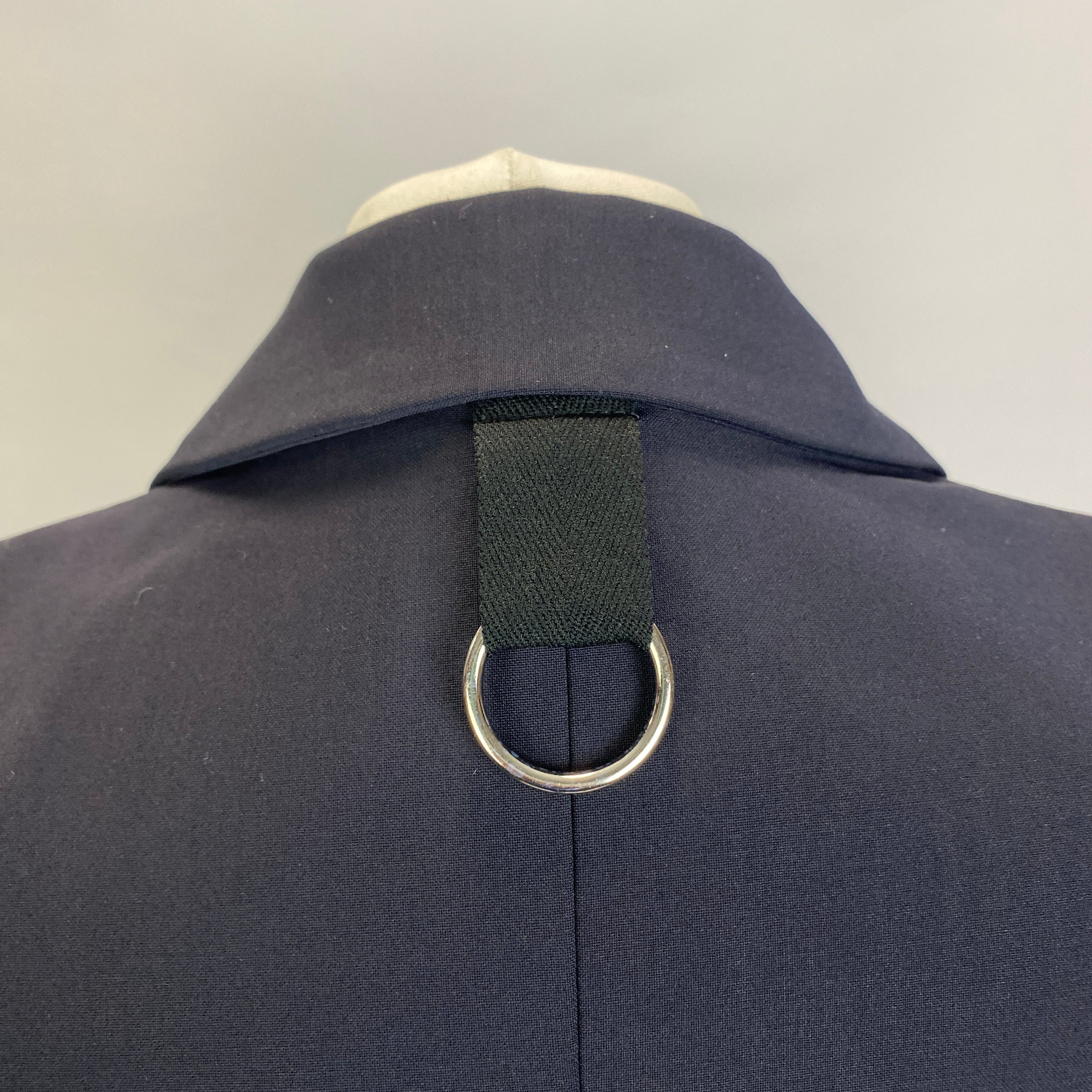 Tibi New $650 Navy Tropical Wool Cutout Sleeve Marlon Blazer XS
