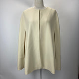 Alice & Olivia $484 Cream Leather Trim Trisha Cape M