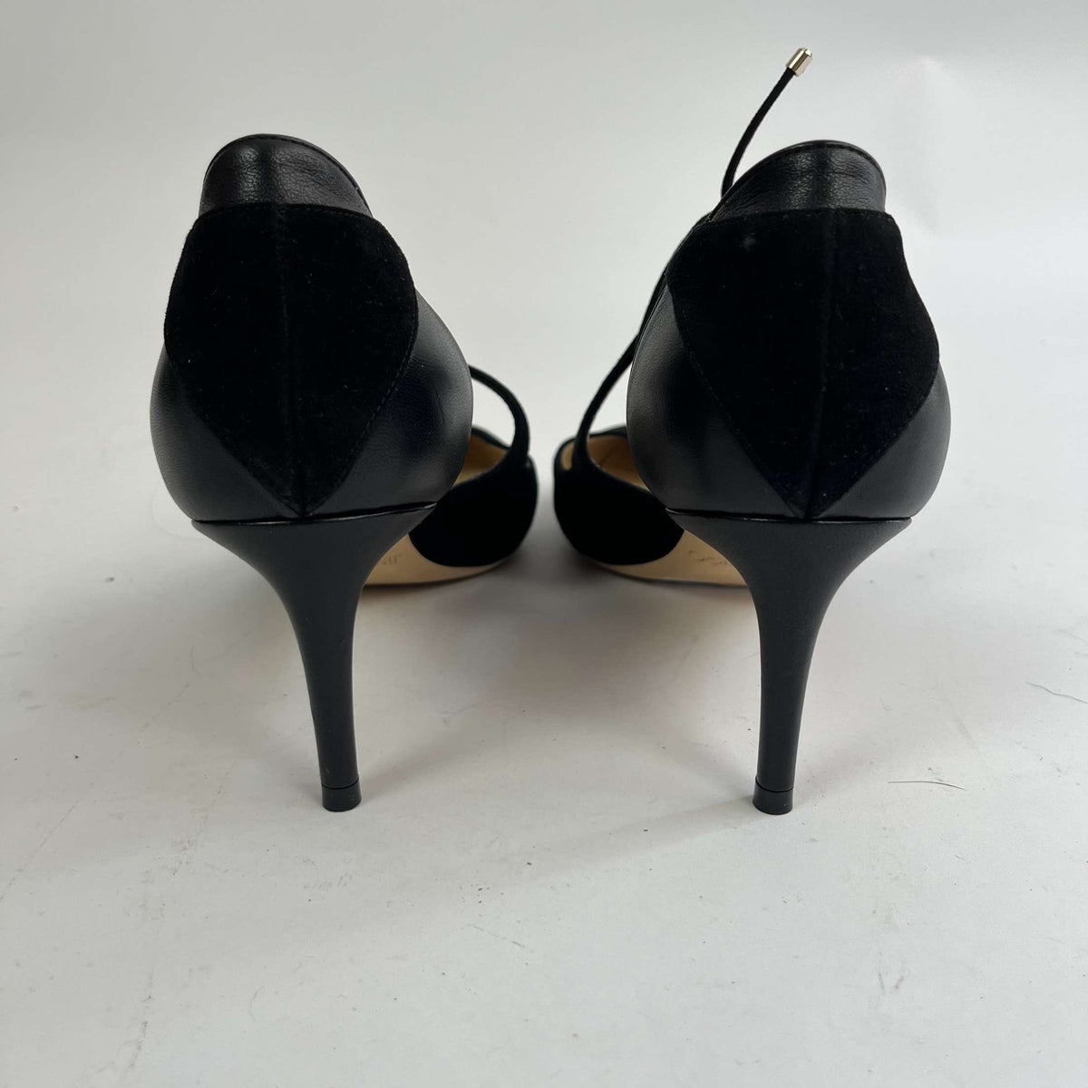 Jimmy Choo Black Suede & Leather Low Heel Pumps 40