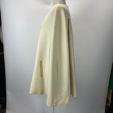 Alice & Olivia $484 Cream Leather Trim Trisha Cape M