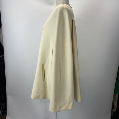 Alice & Olivia $484 Cream Leather Trim Trisha Cape M