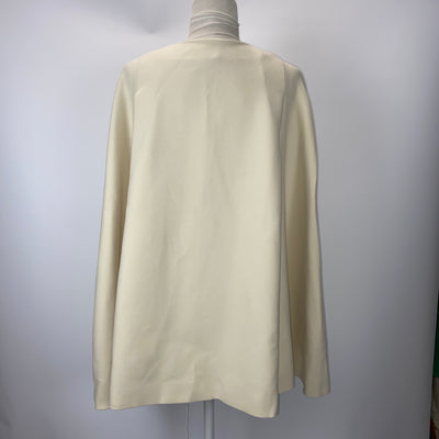 Alice & Olivia $484 Cream Leather Trim Trisha Cape M