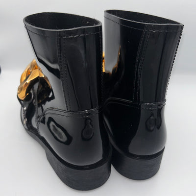 JW Anderson New £335 Black Chain Rubber Boots 40