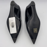 Chanel Brand New £1200 Black Patent Pointed Maryjane Wedge Heels 37.5