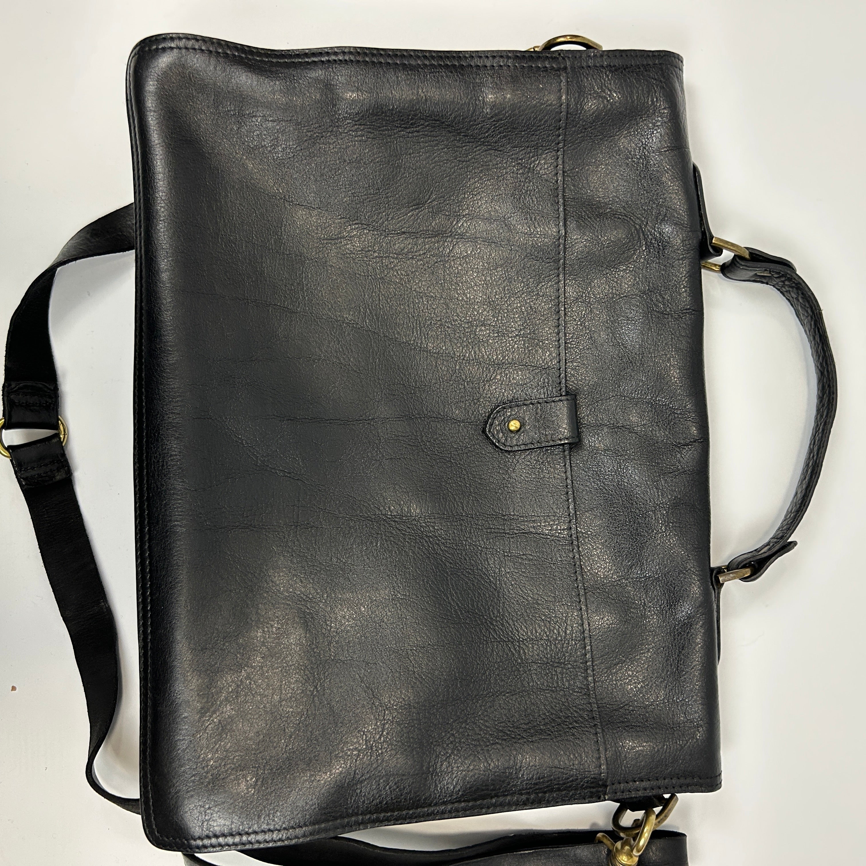 Mulberry Black Pebbled Leather Envelope Briefcase