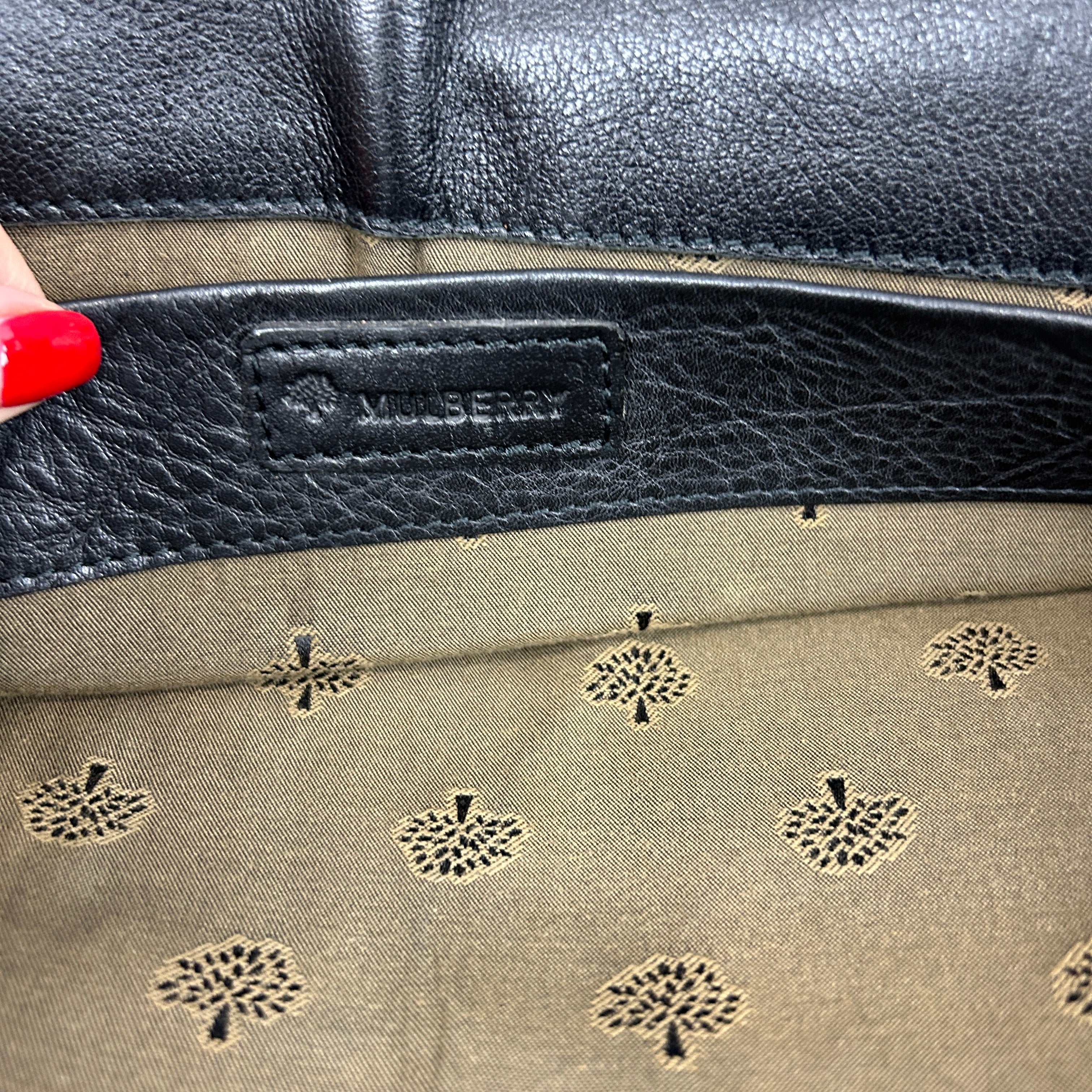 Mulberry Black Pebbled Leather Envelope Briefcase