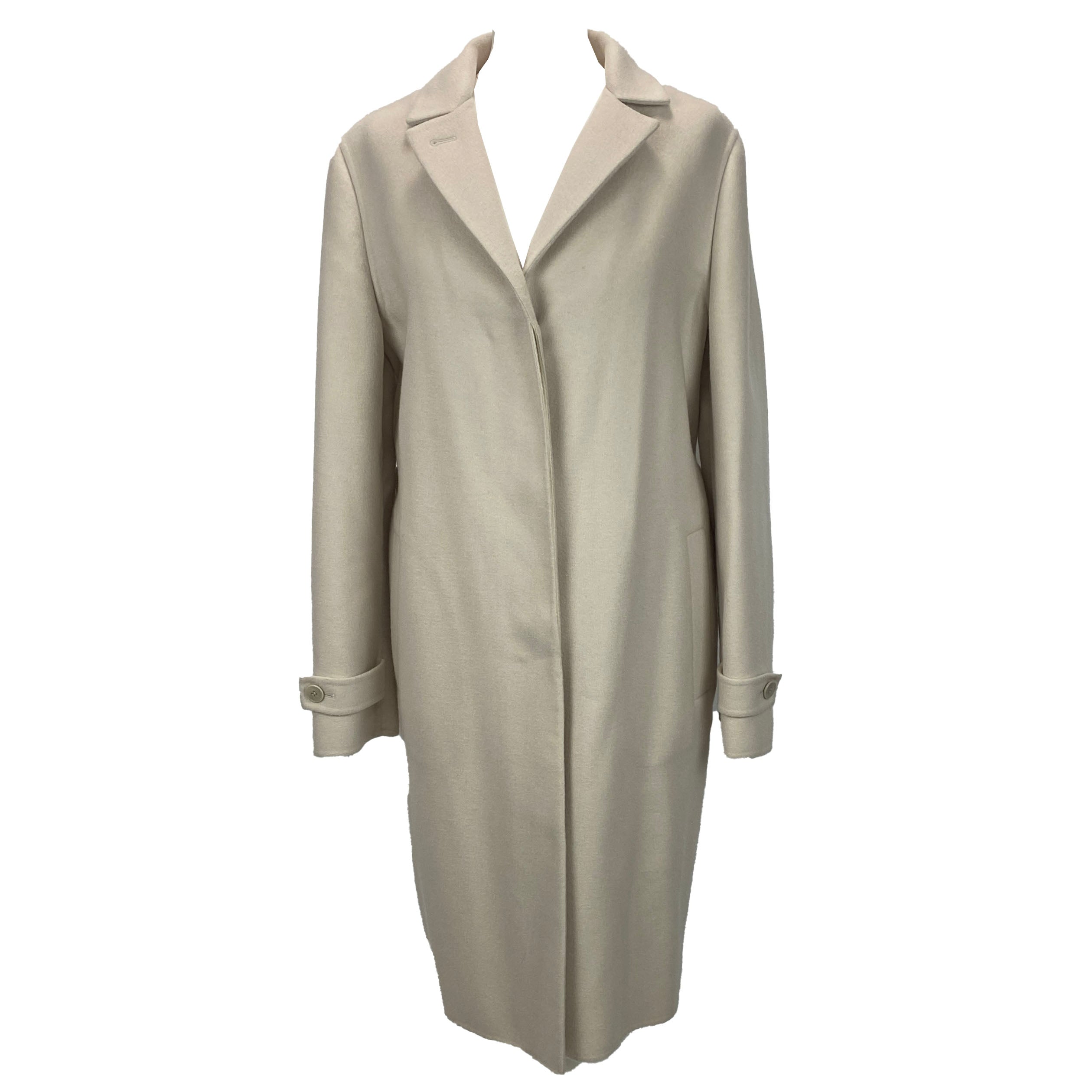 Loro Piana New £7350 Vanilla Cashmere Coat S