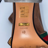 Gucci Tan Distressed Peyton GG Heel Loafers 40