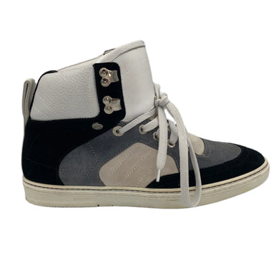 Jimmy Choo Black Grey & Cream Hi Top Trainers 39