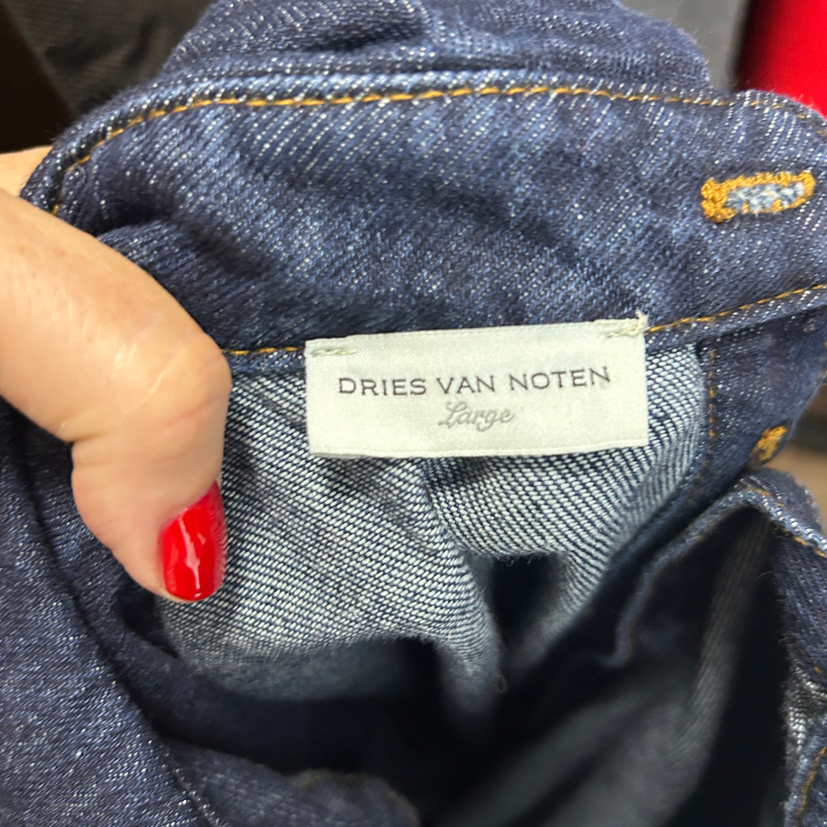 Dries Van Noten Dark Denim Shirtdress L