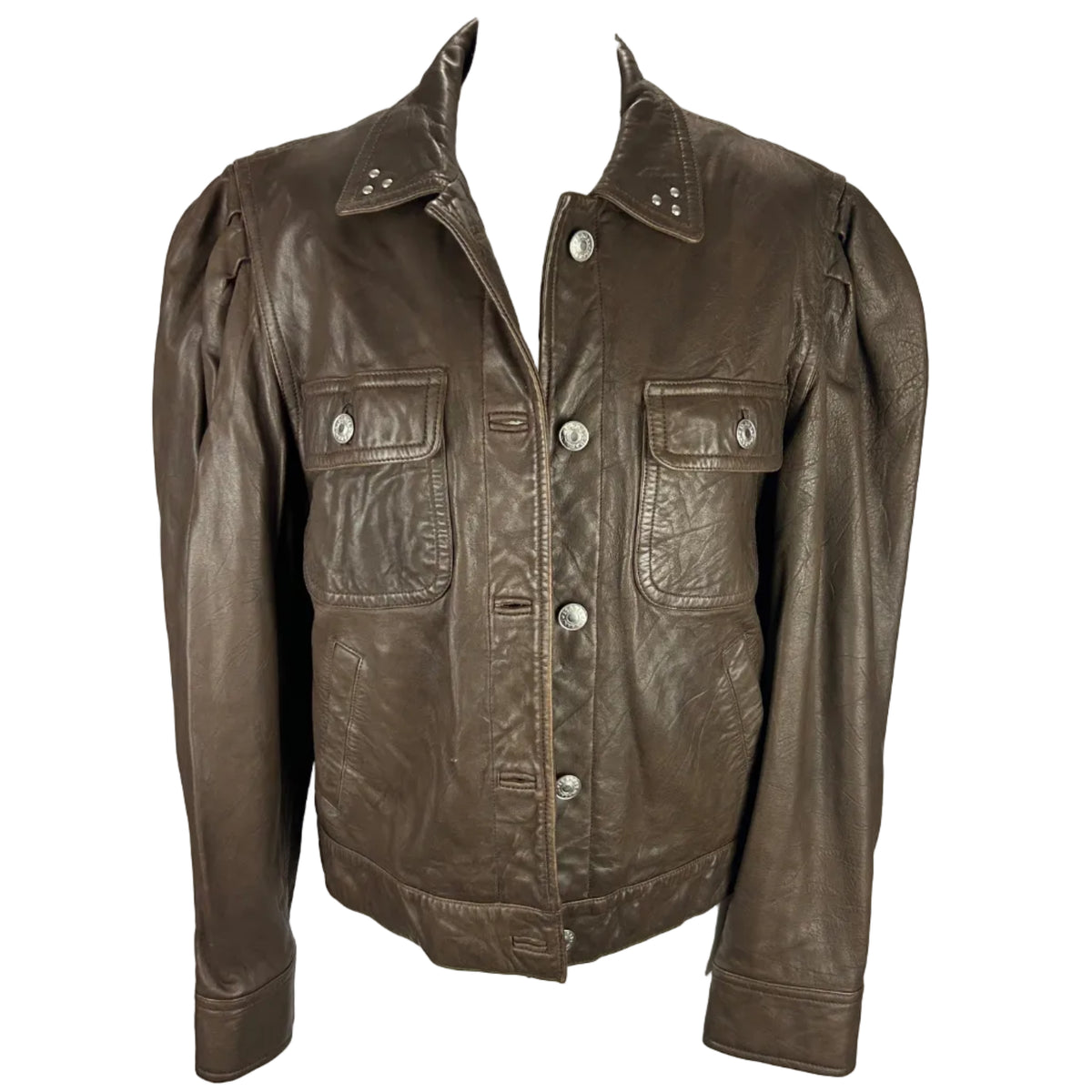 Isabel Marant Etoile £500 Chocolate Leather Bering Jacket M