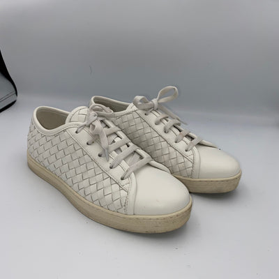 Bottega Veneta White Intrecciato Speedster Trainers 37