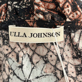 Ulla Johnson Black & Tan Batik Print Ruffle Top M