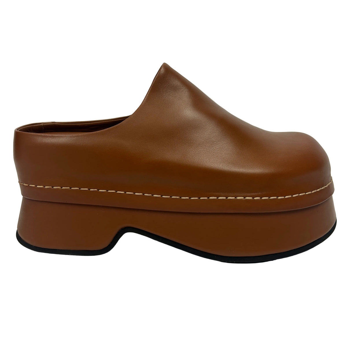 Alexander McQueen New £696 Tan Leather Clog Mules 40