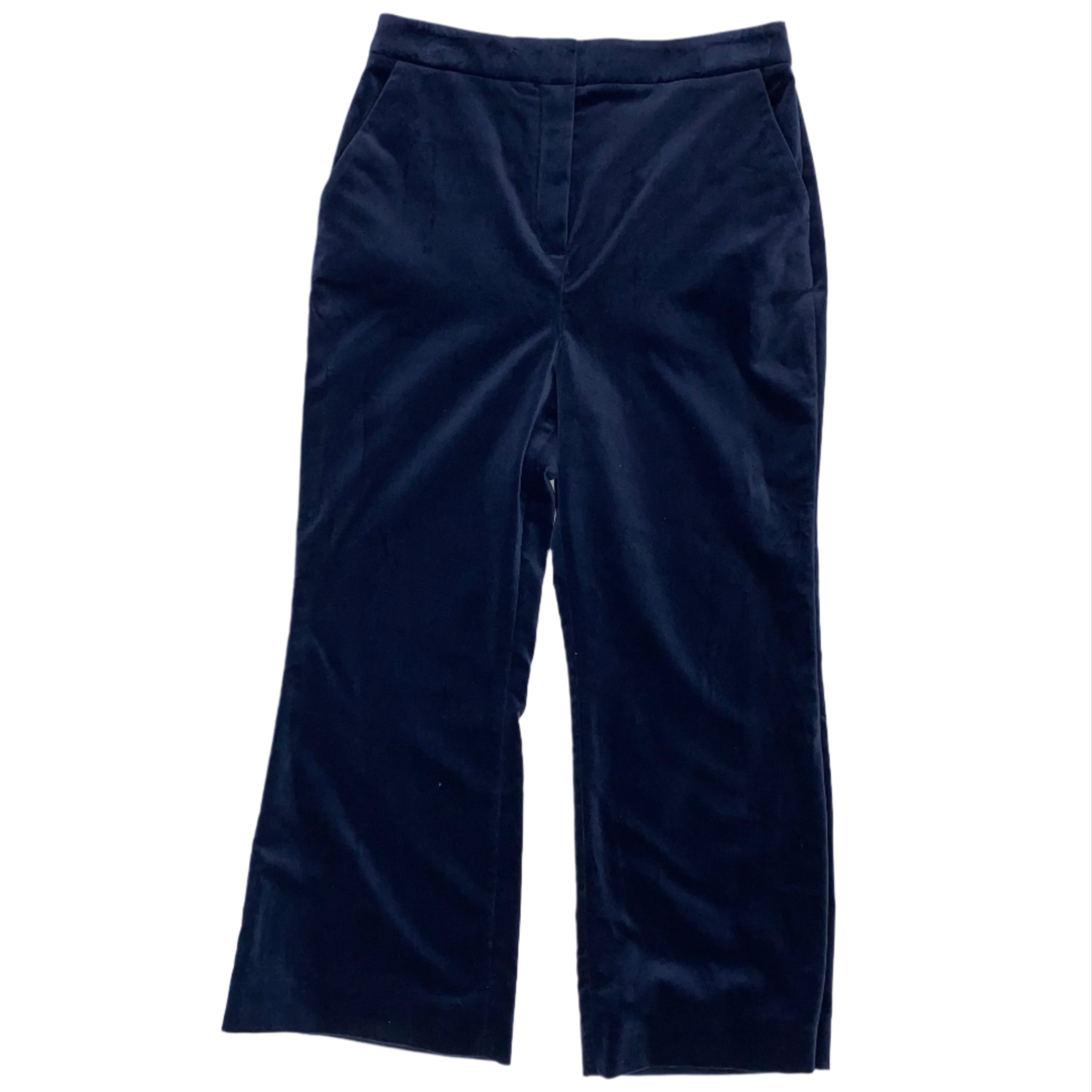 Zimmermann New £850 Navy Velvet Glassy Cropped Flares M