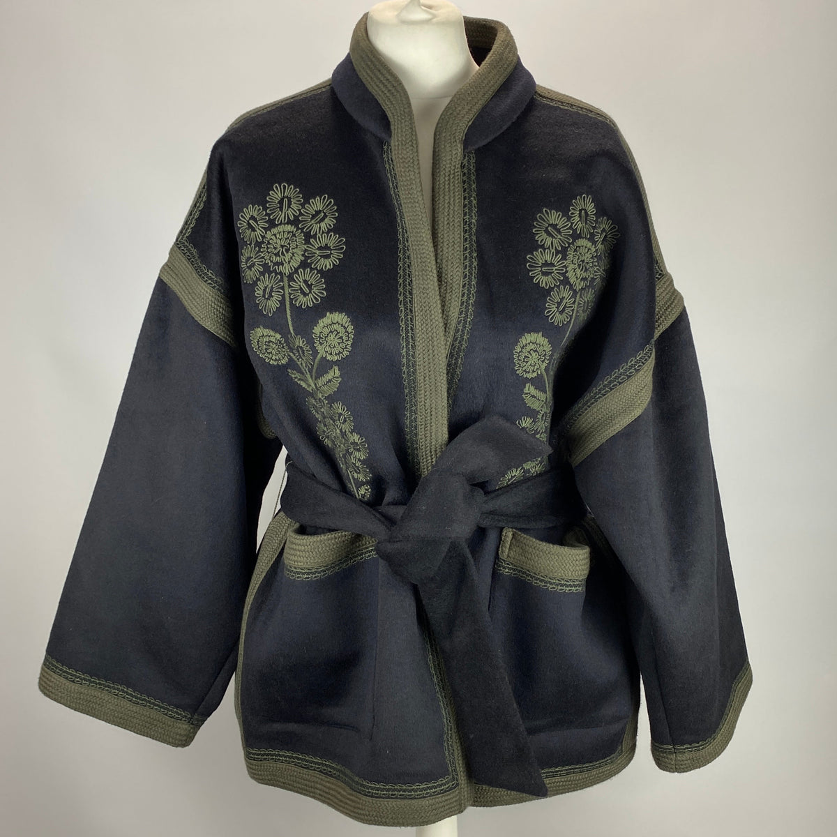 Antik Batik New £500 Black & Olive Embroidered Jacket XS/S