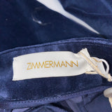 Zimmermann Brand New £850 Navy Velvet Glassy Cropped Flares M