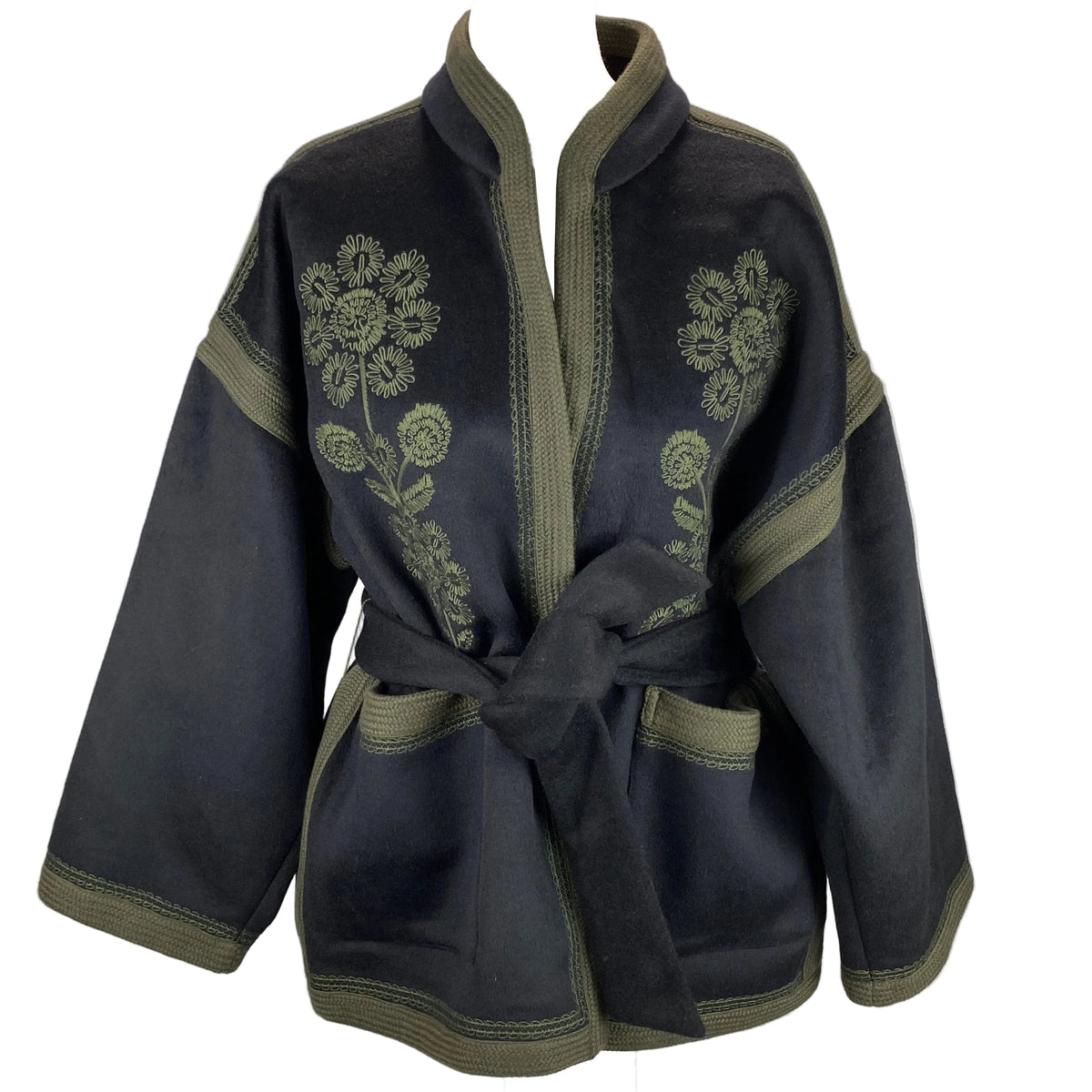Antik Batik New £500 Black & Olive Embroidered Jacket XS/S