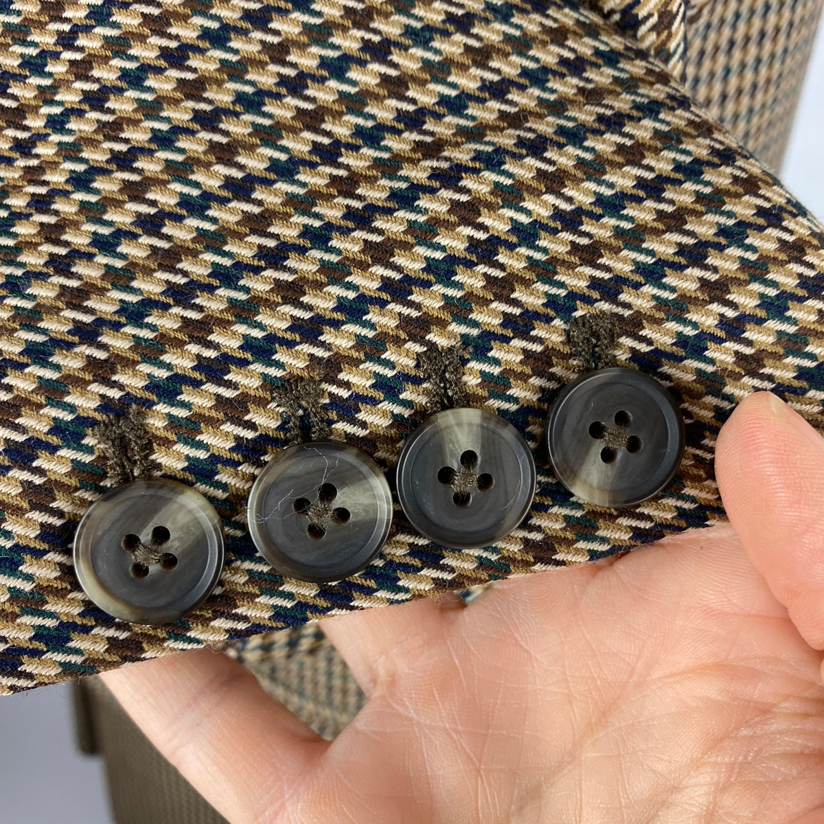 Paige New Camel & Tan Check Tweed Blazer M