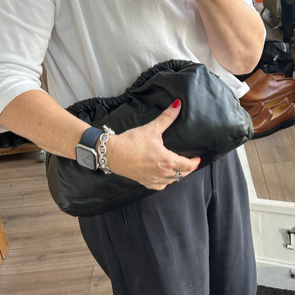 Mansur Gavriel New £531 Black Cloud Underarm Clutch Bag