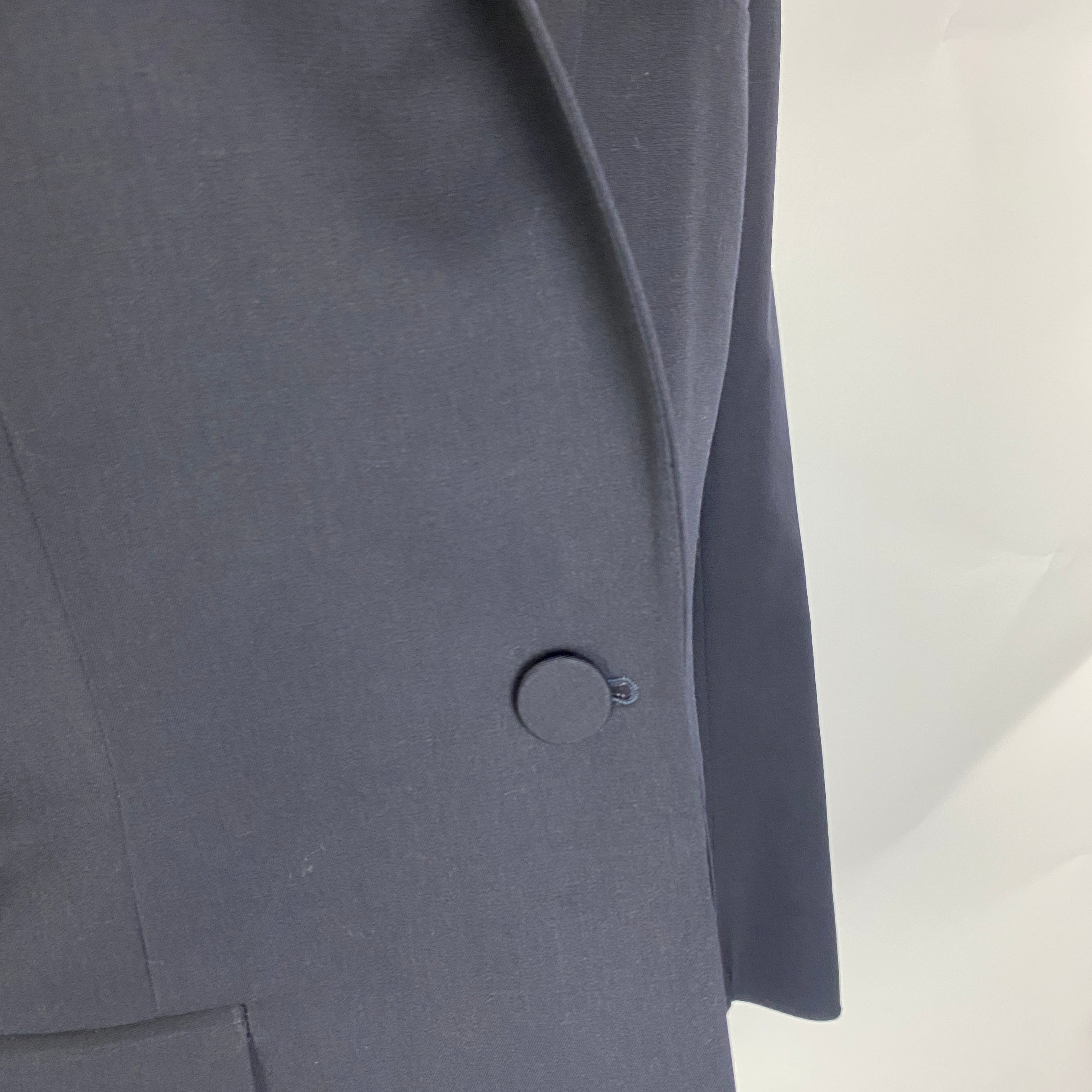 Roksanda Navy & Nude Wool Single Button Blazer L
