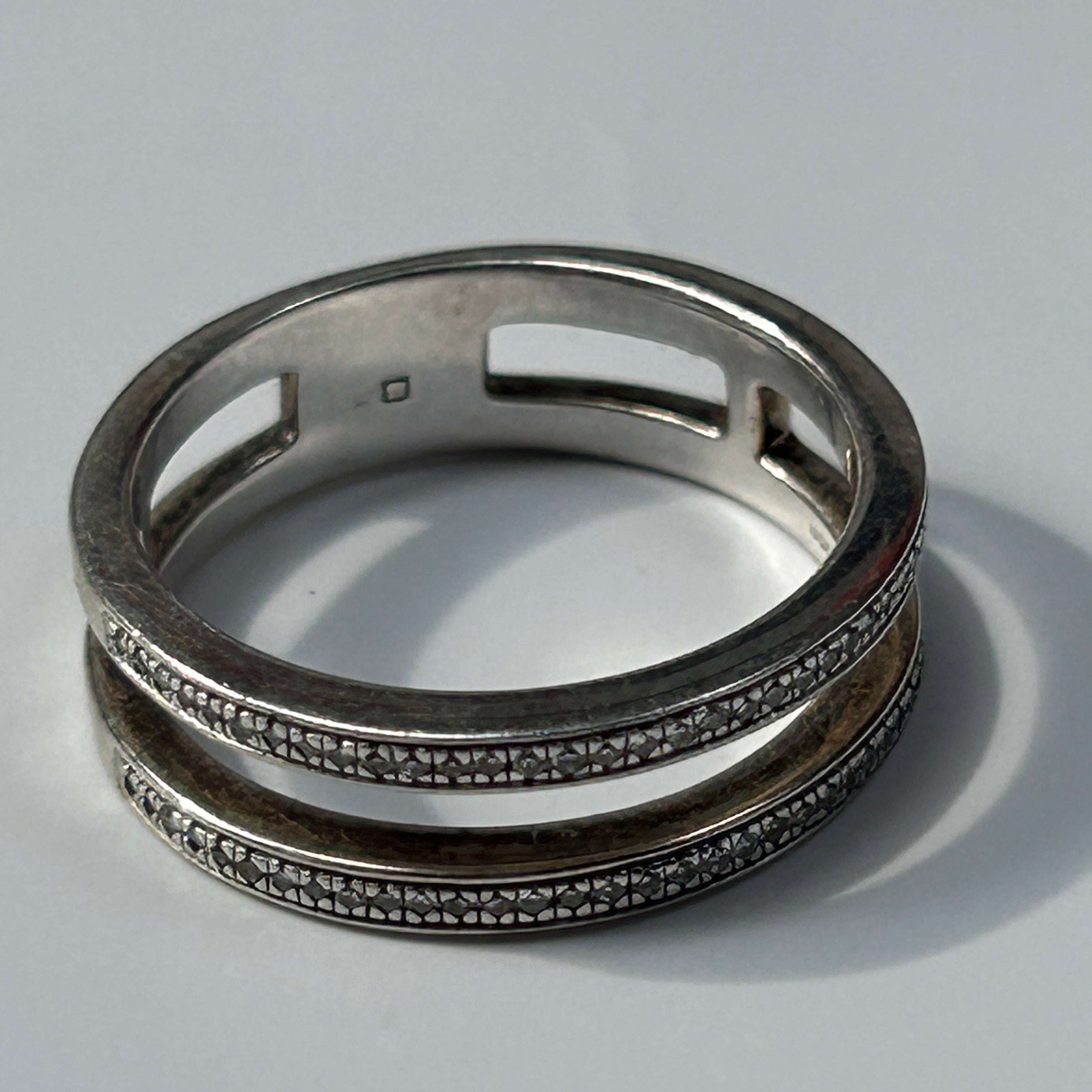 Monica Vinader £328 Sterling Silver Skinny Double Band Ring