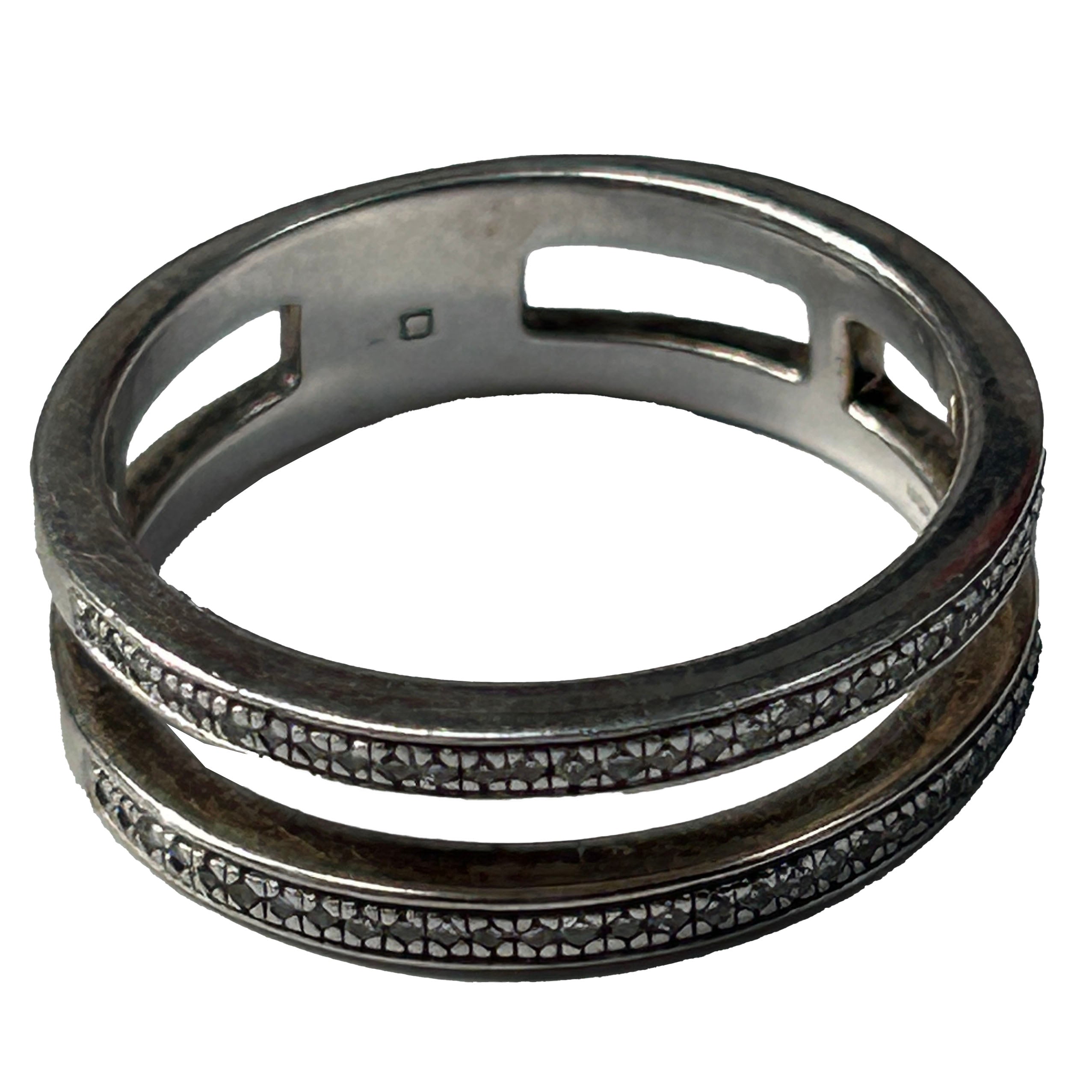 Monica Vinader £328 Sterling Silver Skinny Double Band Ring