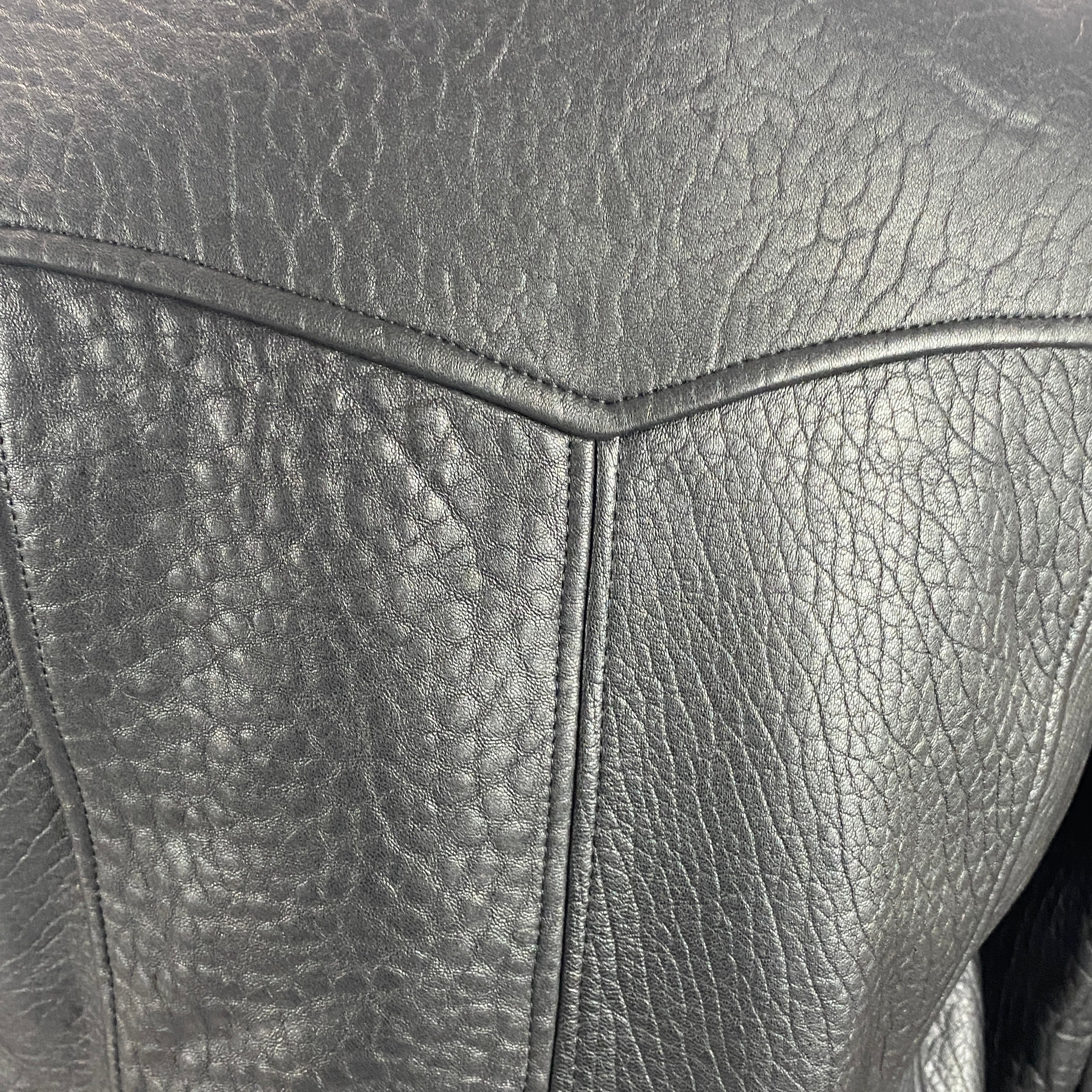 Raey Brand New Black Leather Classic Biker Jacket XS