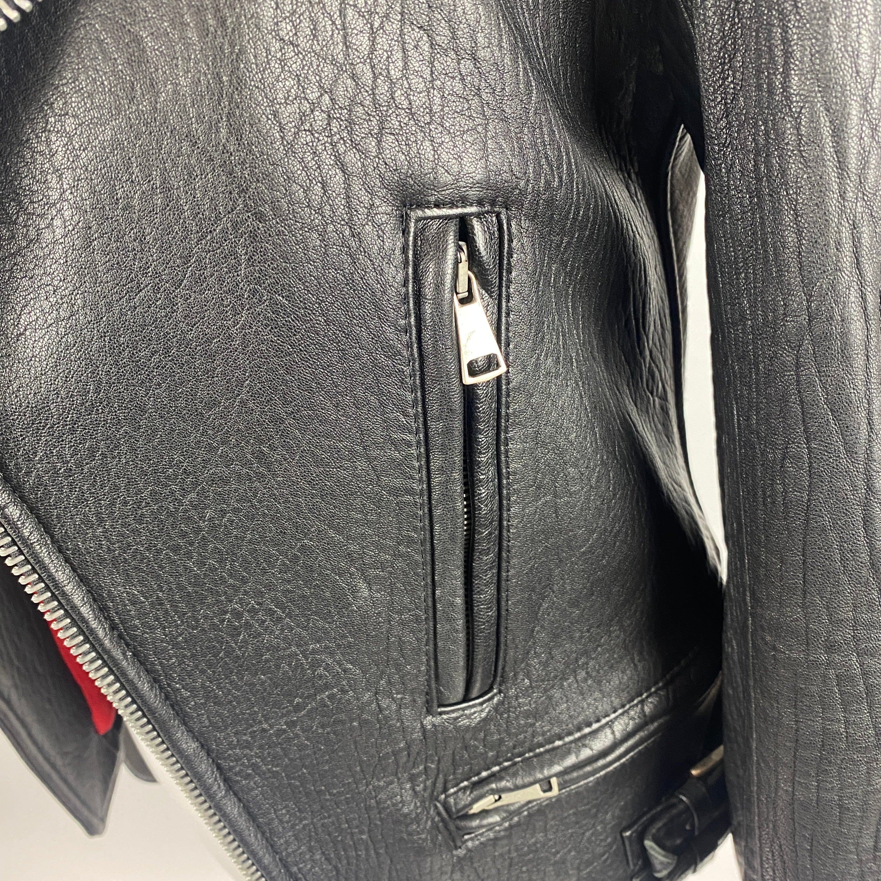 Raey Brand New Black Leather Classic Biker Jacket XS