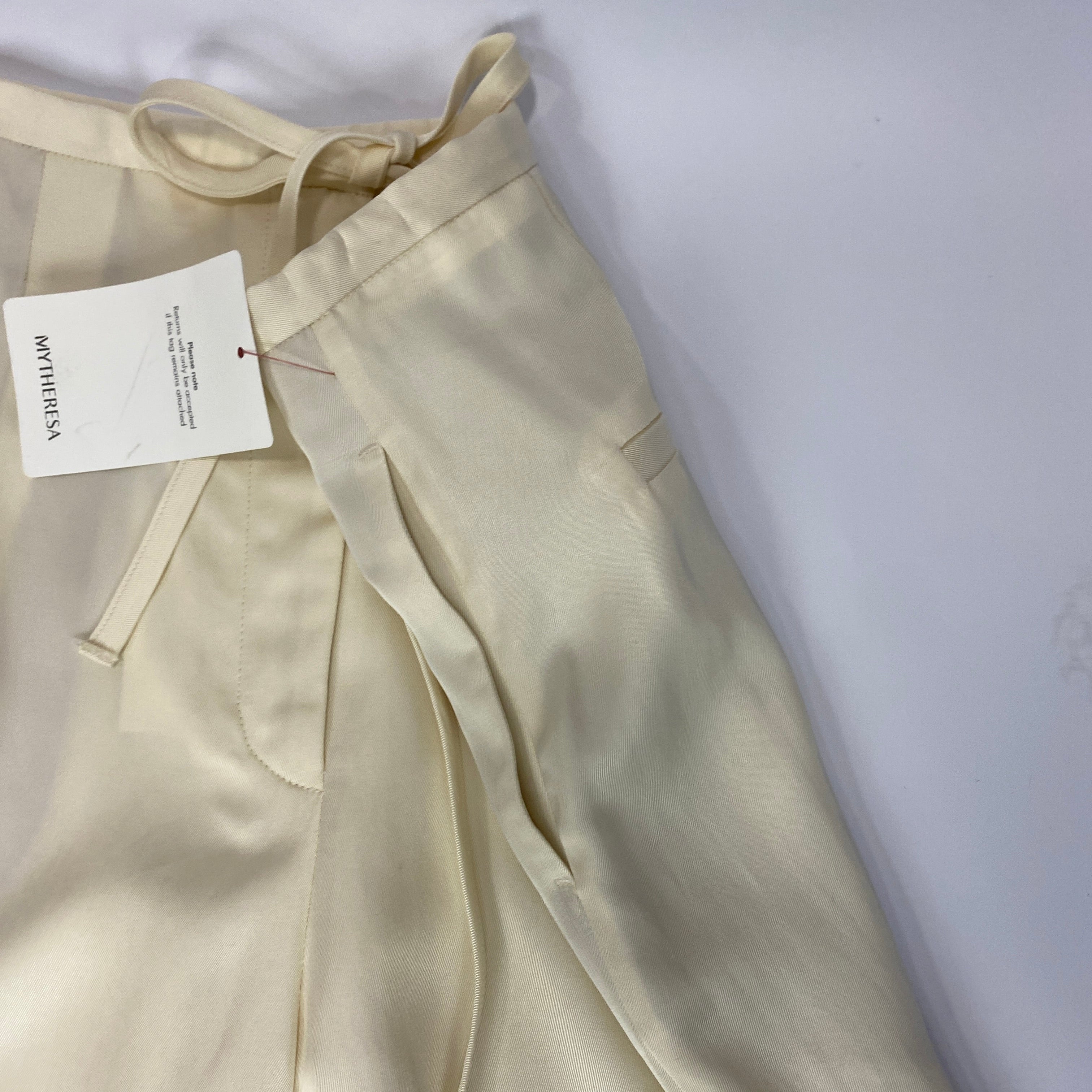Rohe New £430 Vanilla Satin Palazzo Pants XS