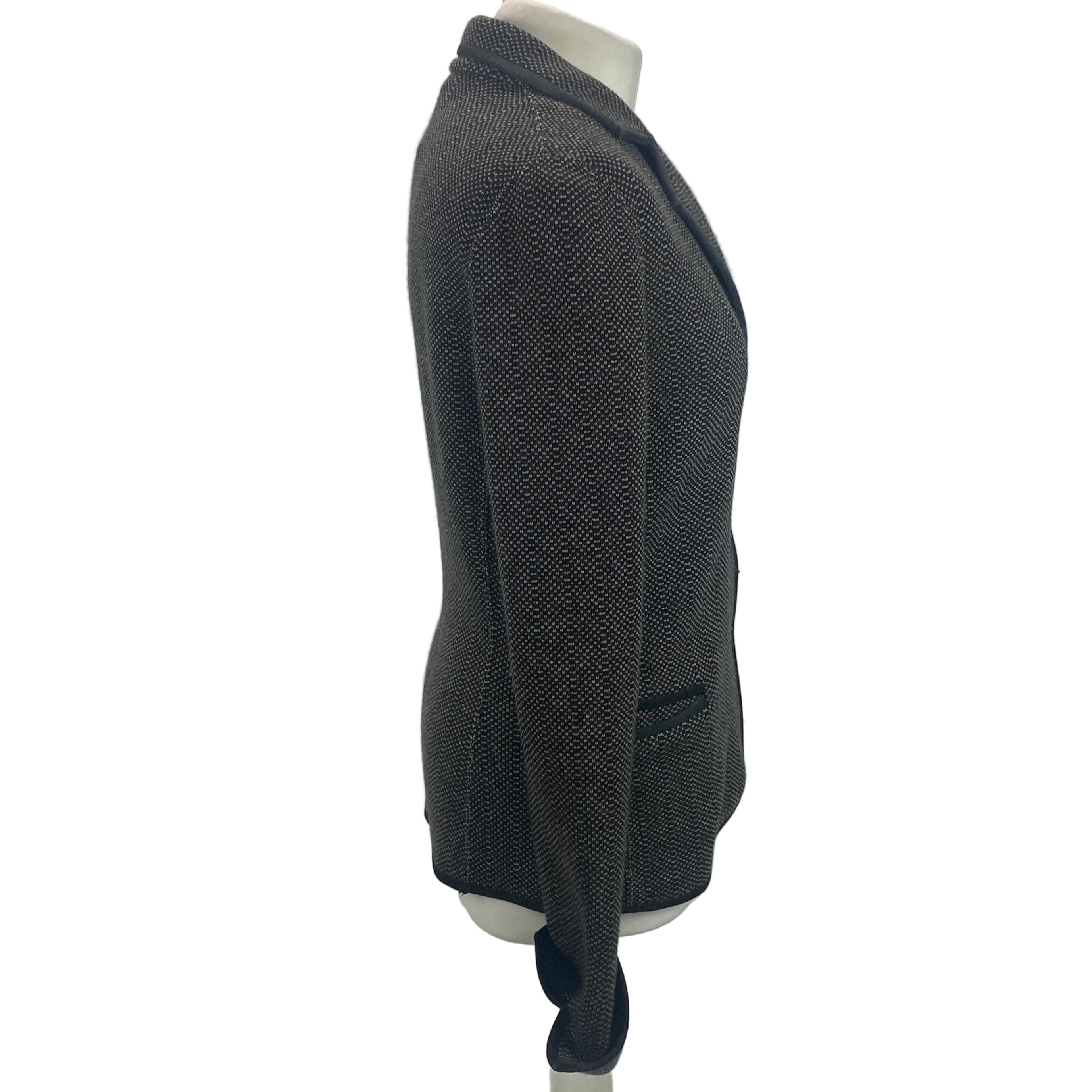 Loro Piana Black & Grey Knit Cashmere Jacket S