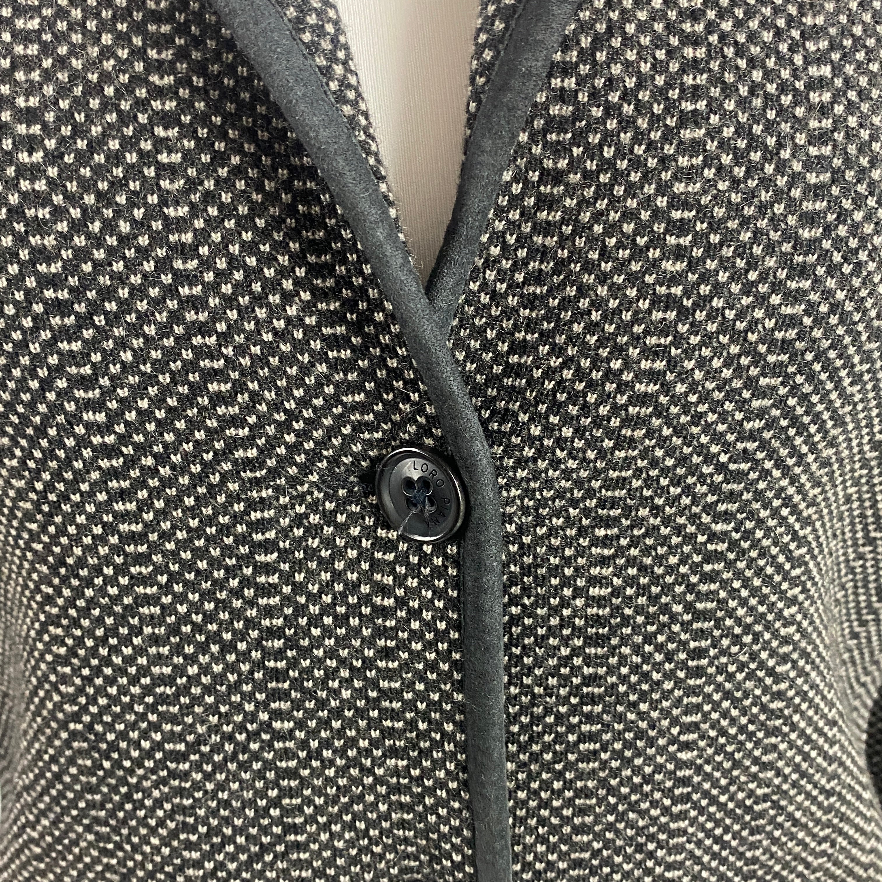 Loro Piana Black & Grey Knit Cashmere Jacket S