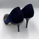 Jimmy Choo Navy Studded Suede Heels 38.5