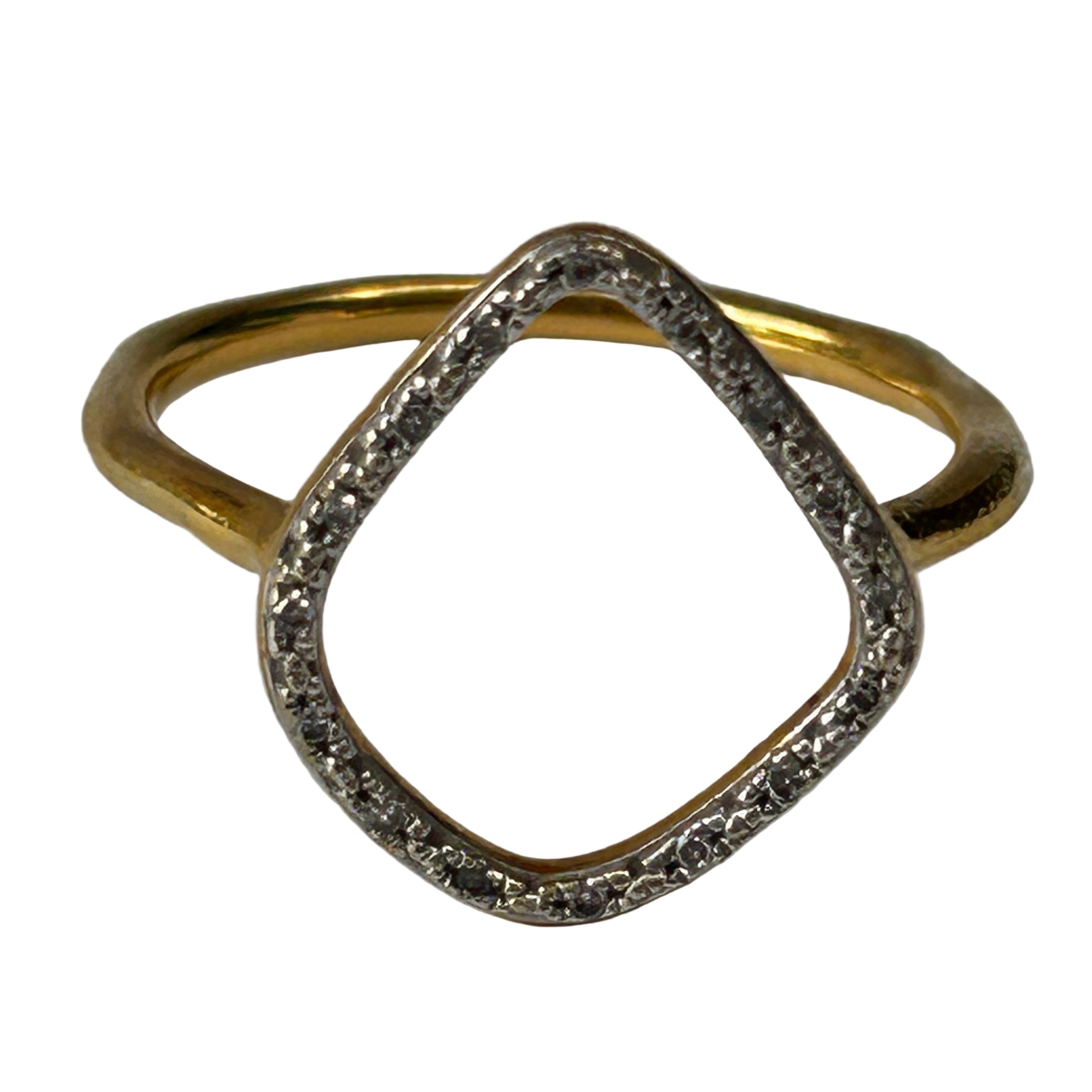 Monica Vinader £180 Gold Riva Kite Diamond Ring