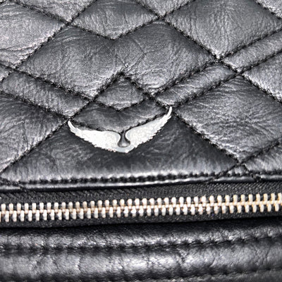 Zadig & Voltaire £430 Black Quilted Fold Over Evening Bag