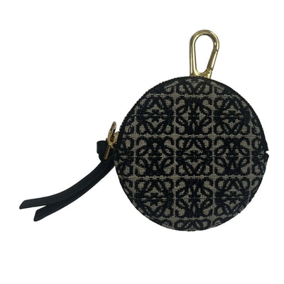 Loewe New £325 Black Logo Jacquard Cookie Charm Purse