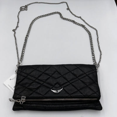 Zadig & Voltaire £430 Black Quilted Fold Over Evening Bag