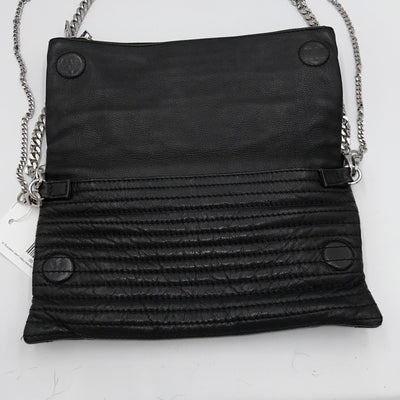 Zadig & Voltaire £430 Black Quilted Fold Over Evening Bag