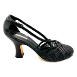 Bottega Veneta Navy Intrecciato Leather Heels 38.5