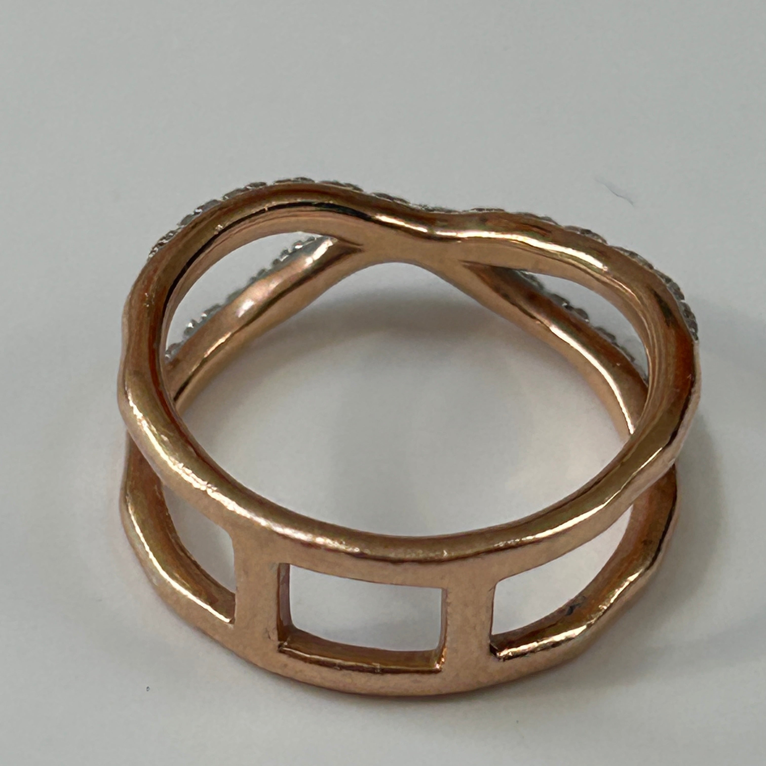 Monica Vinader £250 Gold Vermeil Riva Wave Cross Ring