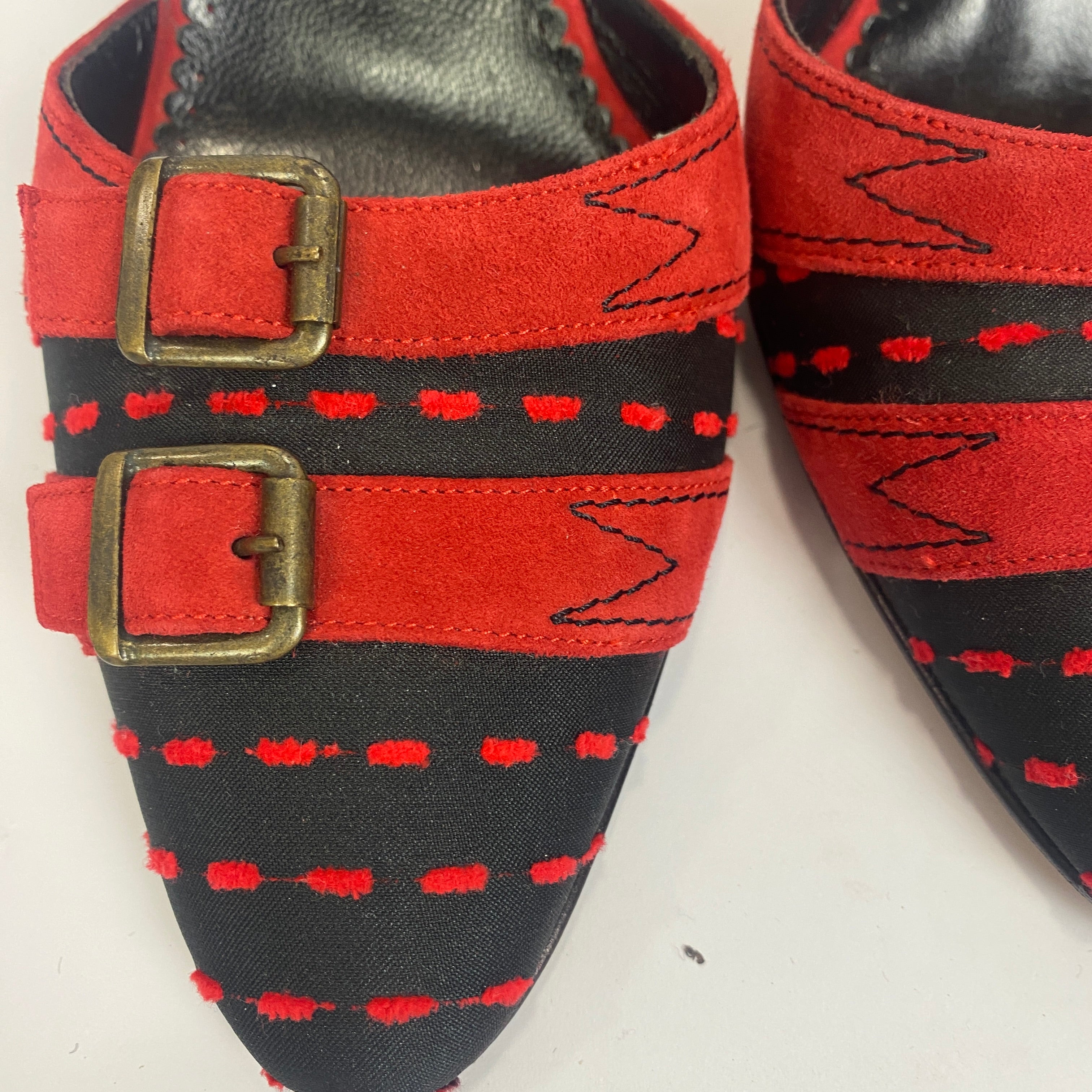 Manolo Blahnik Ruby & Black D'Orsay Heels 39