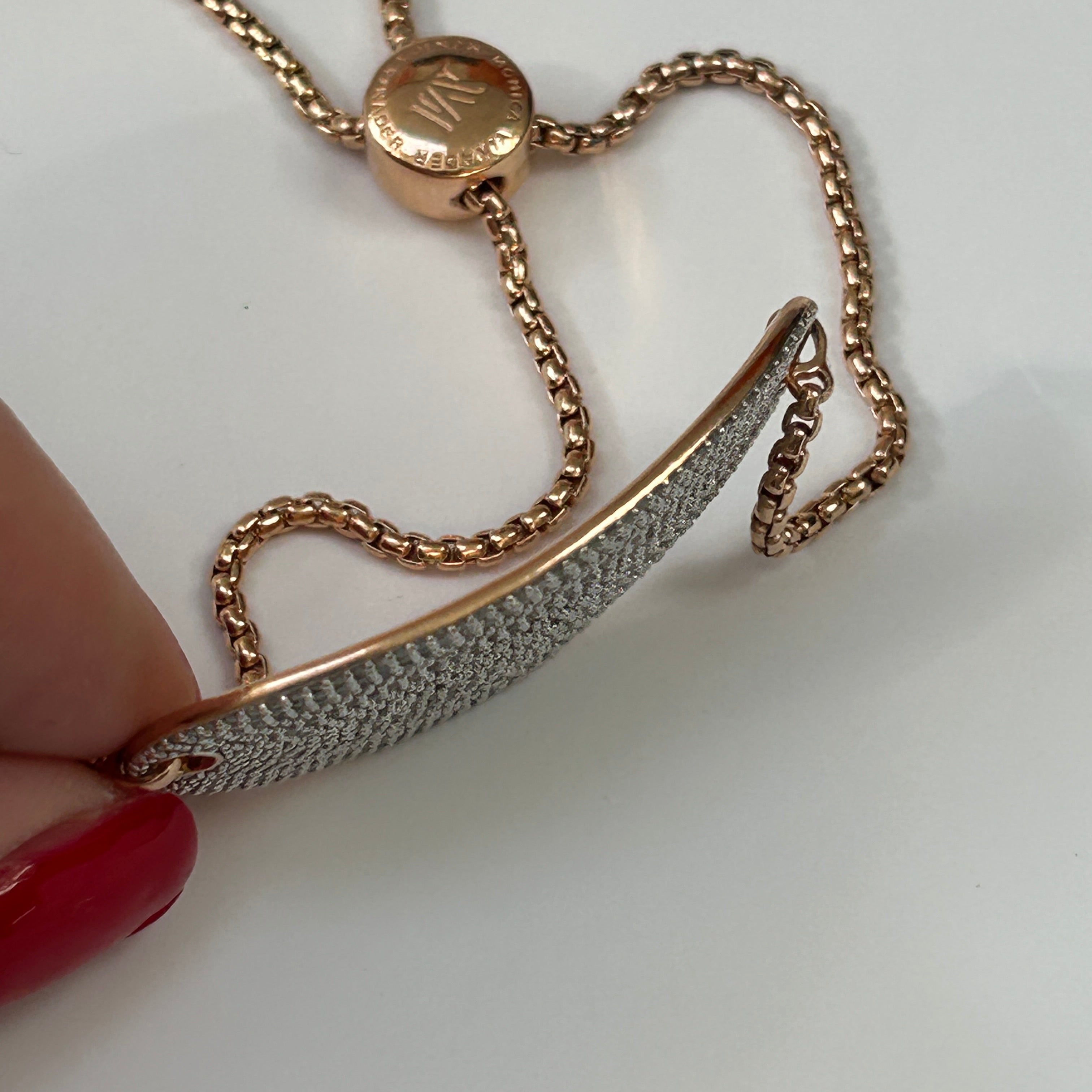 Monica Vinader £2495 Gold Nura Diamond Friendship Bracelet