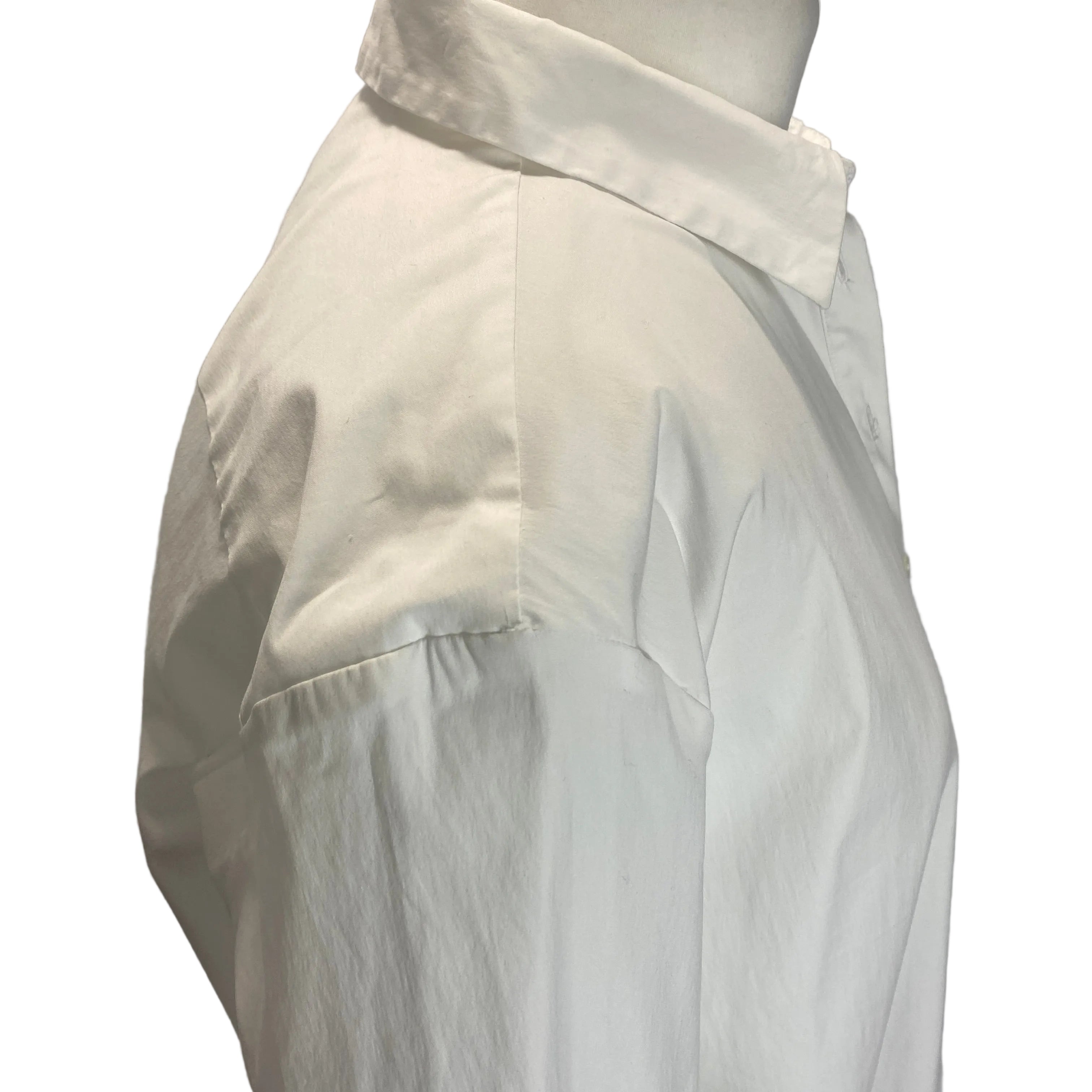 LA Collection White  Stretch Cotton Poplin Maxi Shirtdress L/XL