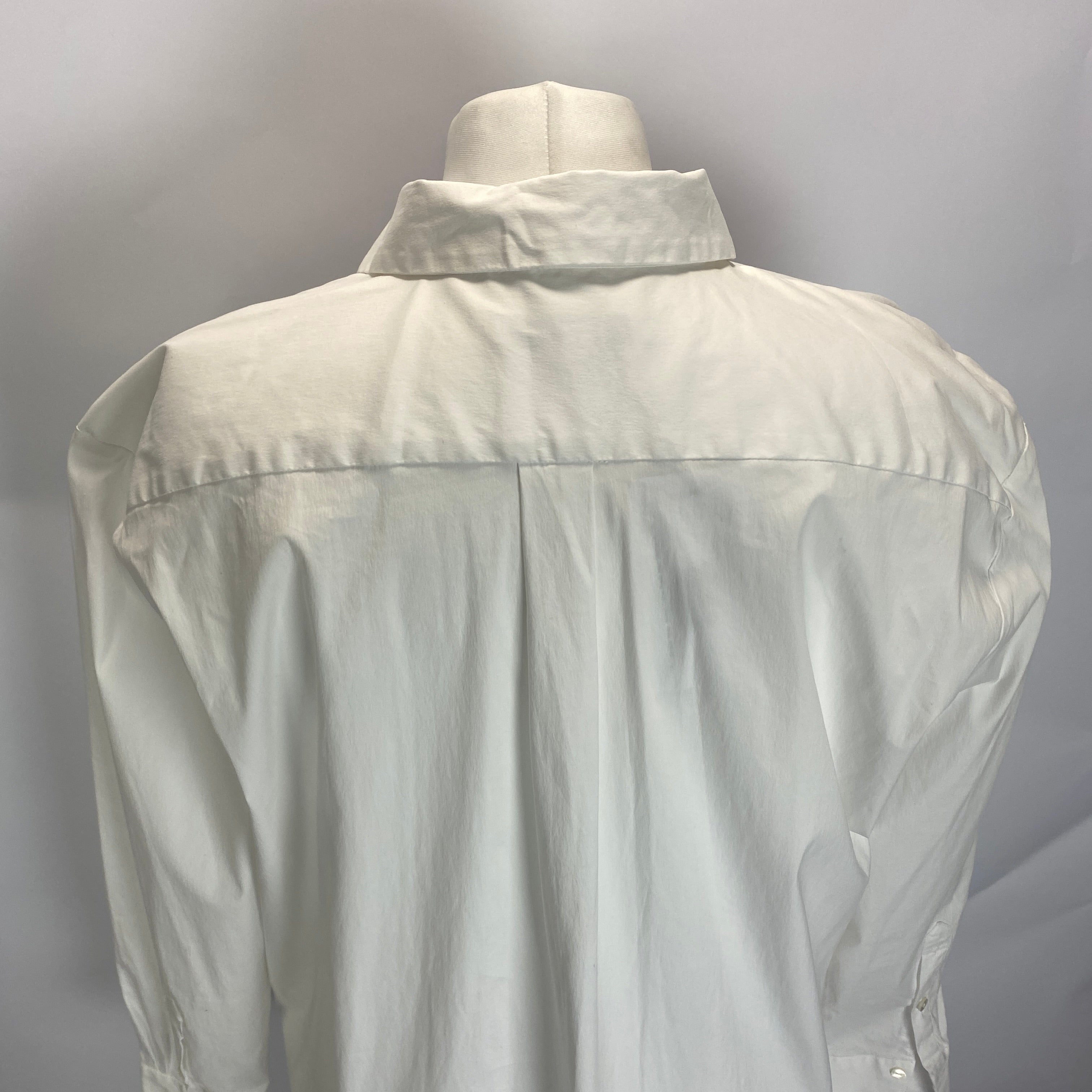 LA Collection White  Stretch Cotton Poplin Maxi Shirtdress L/XL