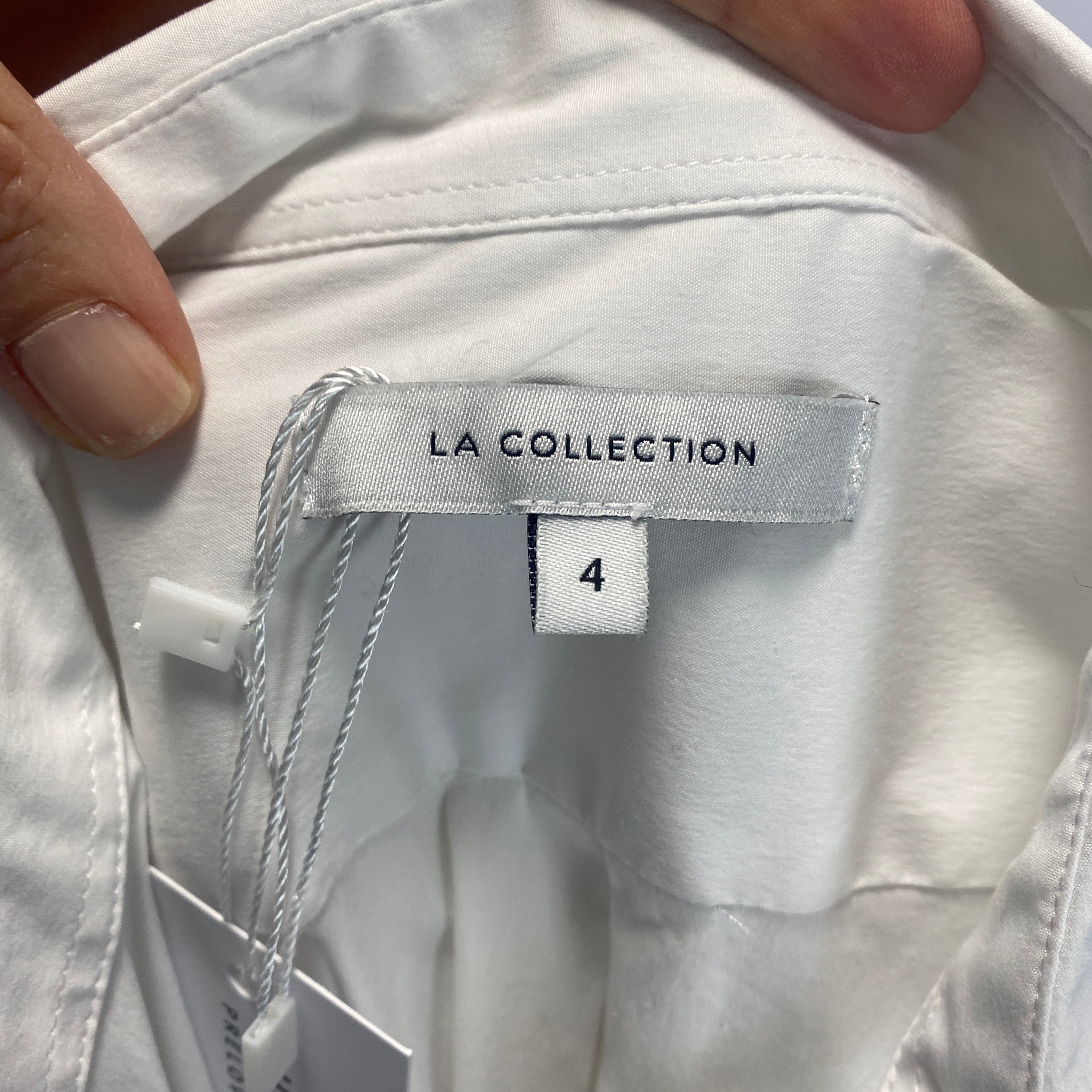 LA Collection White  Stretch Cotton Poplin Maxi Shirtdress L/XL