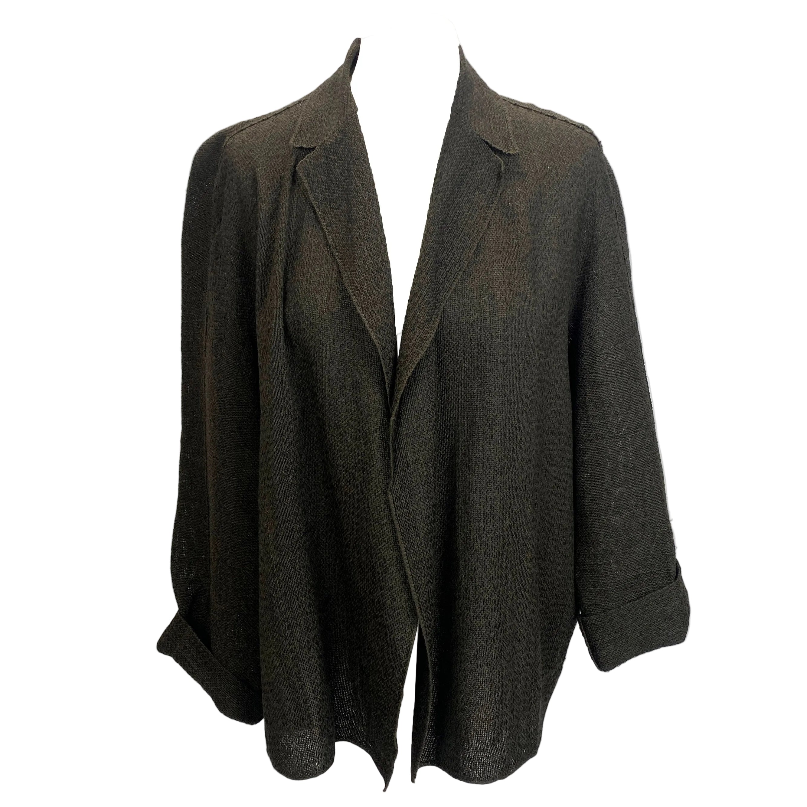 Boboutic £615 Espresso Silk Linen & Cotton Jacket XS/S/M